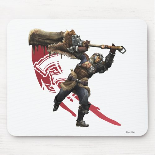 Male Hunter with great sword  hunters armor Mouse Pad
