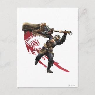 Male Hunter with great sword & hunter's armor Postcard