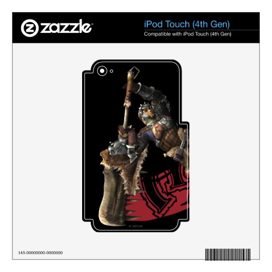 Male Hunter with great sword & hunter's armor Skin For iPod Touch 4G (Product)