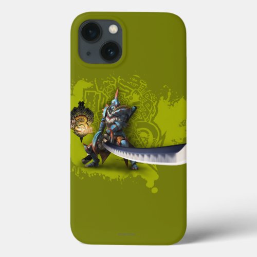 Male hunter with long sword  lagiacrus armor 3 iPhone 13 case