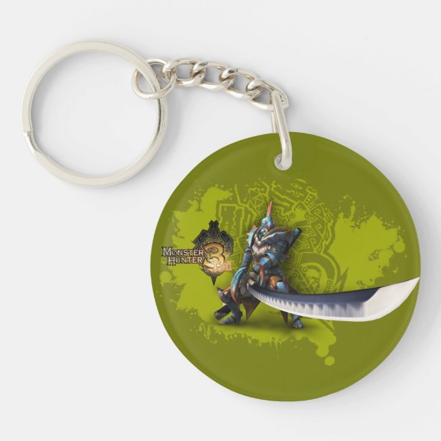 Male hunter with long sword & lagiacrus armor 3 keychain (Front)