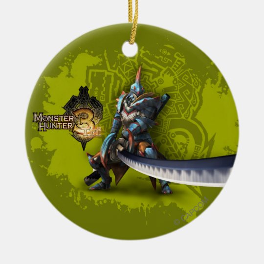 Male hunter with long sword & lagiacrus armor ceramic ornament