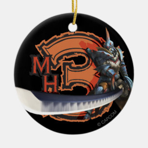 Male hunter with long sword & lagiacrus armor ceramic ornament