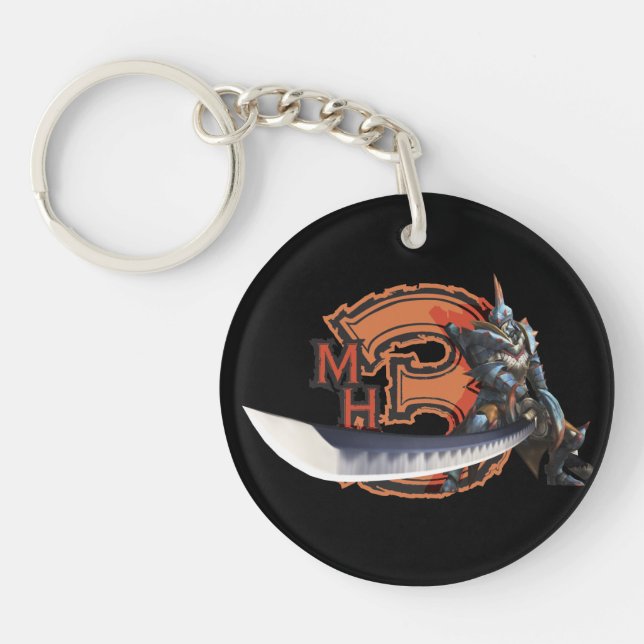Male hunter with long sword & lagiacrus armor keychain (Front)
