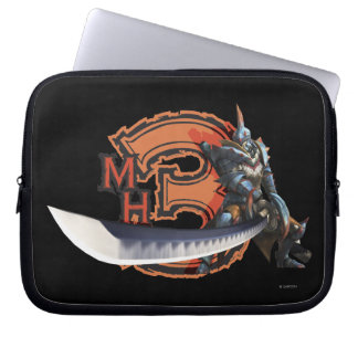 Male hunter with long sword & lagiacrus armor laptop sleeve