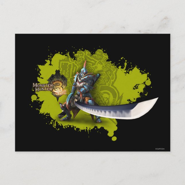 Male hunter with long sword & lagiacrus armor postcard (Front)