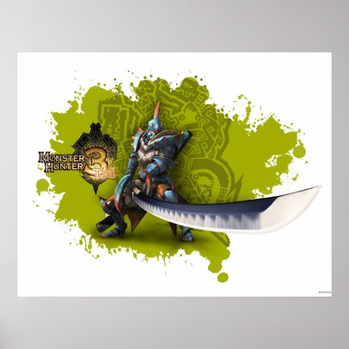 Male hunter with long sword  lagiacrus armor poster