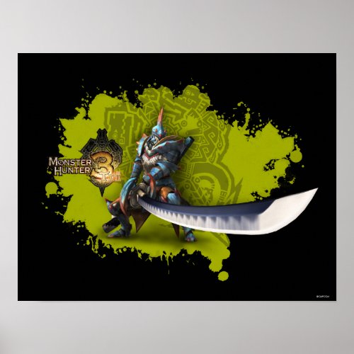 Male hunter with long sword  lagiacrus armor poster