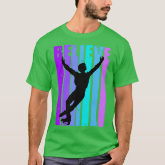 Male Ice Skating Vintage Male Figure Skater Purple T-Shirt