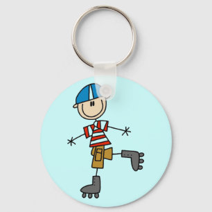 Male In-Line Skating Tshirts and Gifts Keychain