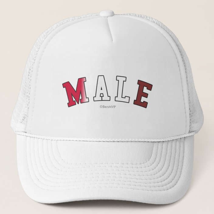 Male in Maldives National Flag Colors Mesh Hat