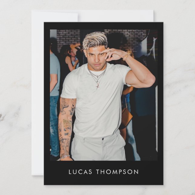 Male Influencer Actor Comp Card 5 Photo QR Code (Front)