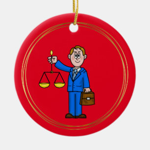 Male Lawyer Personalized Christmas Ornament