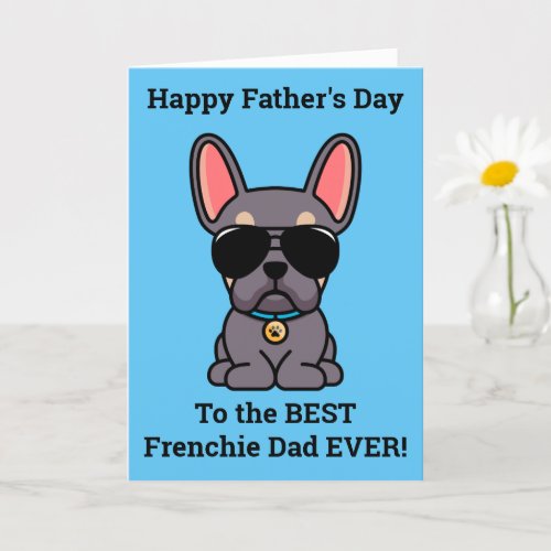 Male Lilac Tan French Bulldog Fathers Day Card