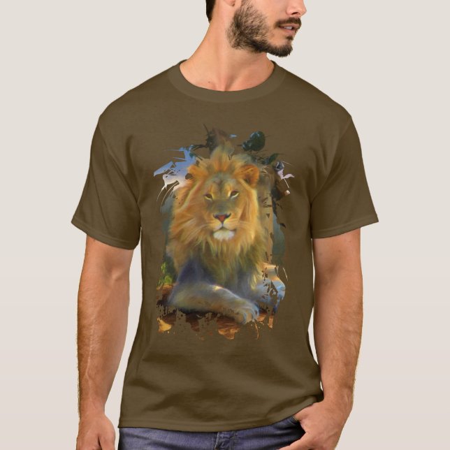 MALE LION ON THE JOB T-Shirt (Front)