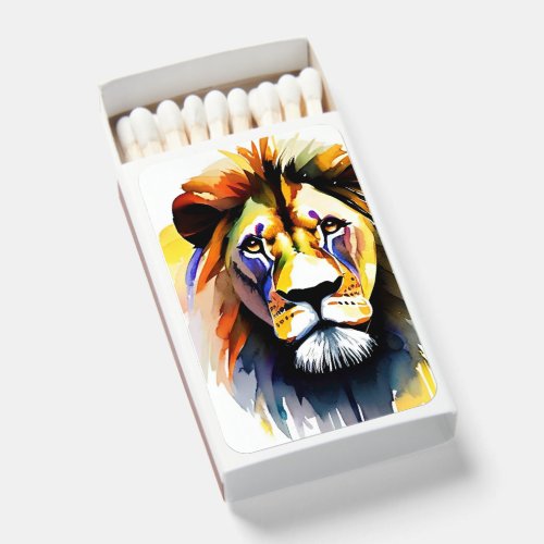 Male lion portrait matchboxes