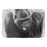 Black White Gorilla Bath Mat