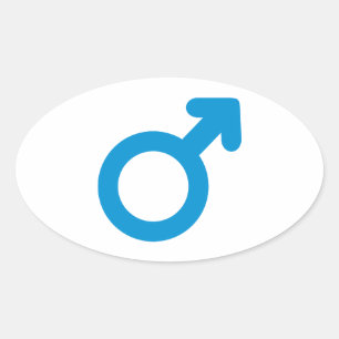 Male man icon oval sticker