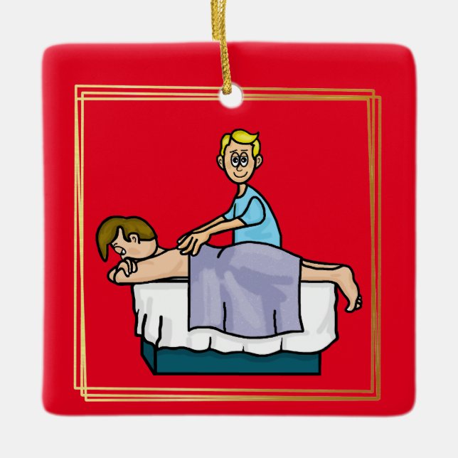 Male Massage Christmas Ornament (Front)