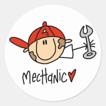 Male Mechanic Stickers by stick_figures at Zazzle
