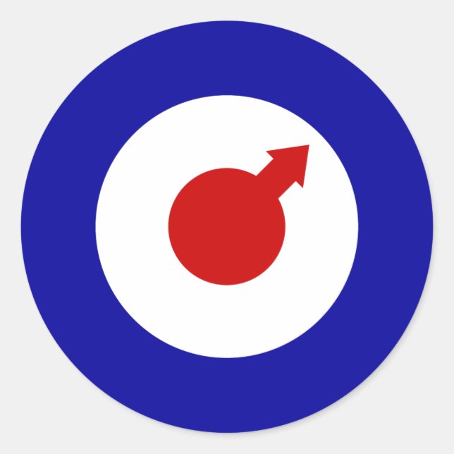 Male Mod Round Sticker (Front)