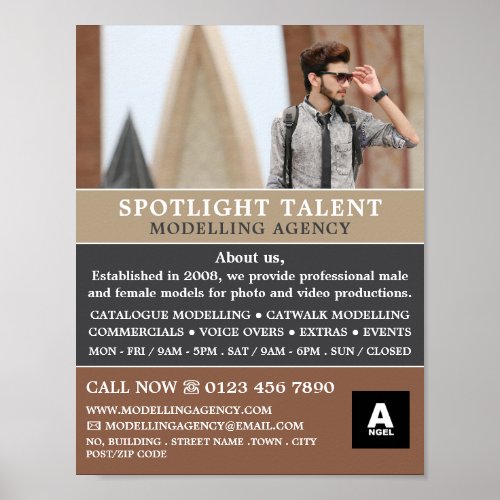Male Model Modeling Agency Model Agent Poster