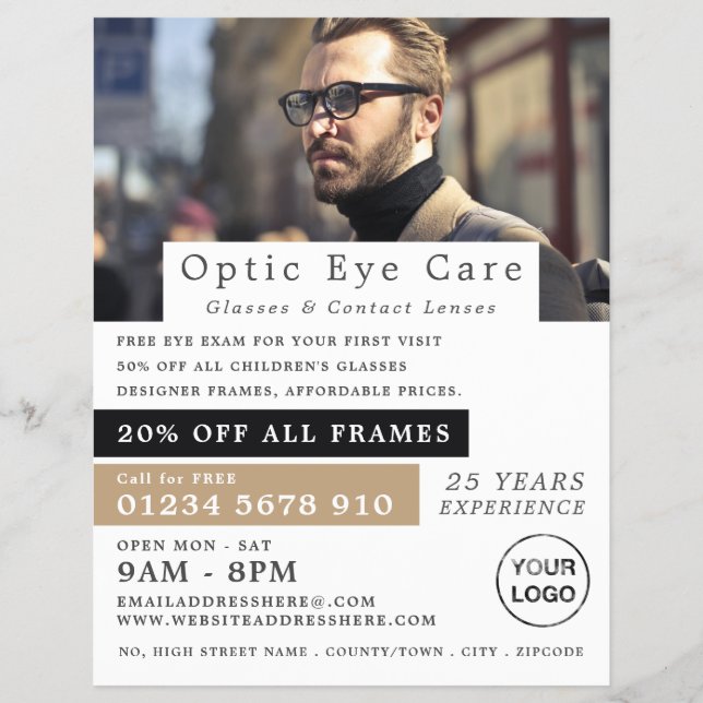 Male Model, Optician, Technical Practitioner Flyer (Front)