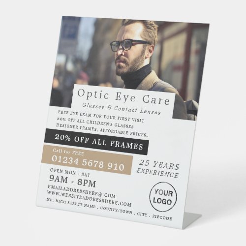 Male Model Optician Technical Practitioner Pedestal Sign