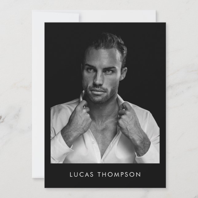 Male Modeling Actor Comp Card 5 Photo QR Code (Front)