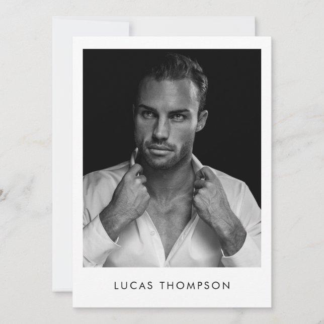 Male Modeling Actor Comp Card 5 Photo QR Code (Front)