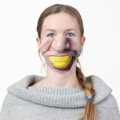 Male Mouth Eating Lemon Funny Hilarious Adult Cloth Face Mask (Worn)