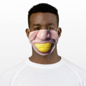 Male Mouth Eating Lemon Funny Hilarious Adult Cloth Face Mask (Worn)