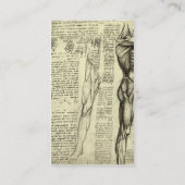 Male Muscle Anatomy Sketch by Leonardo da Vinci Business Card (Back)