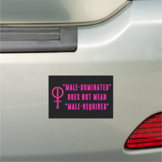 Male not required car magnet