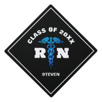 Male Nurse Black Blue Caduceus Personalized