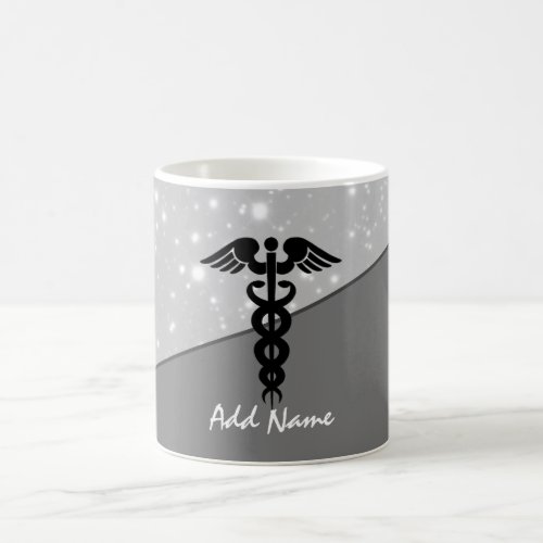 Male Nurse Caduceus Medical Black Grey White Coffee Mug