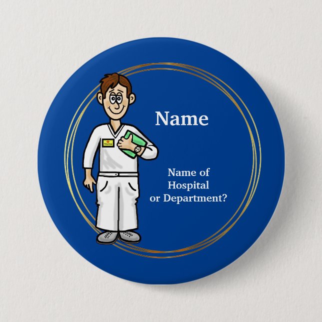 Male Nurse Customize Button (Front)