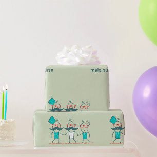 Male Nurse Funny Healthcare Wrapping Paper