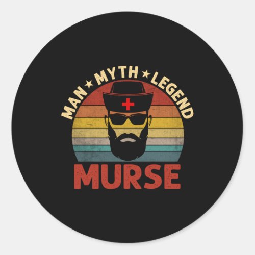 Male Nurse Murse Classic Round Sticker