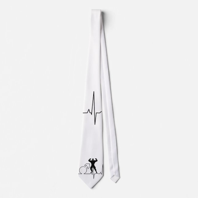 Male nurse muscleman male sign EKGline necktie (Front)