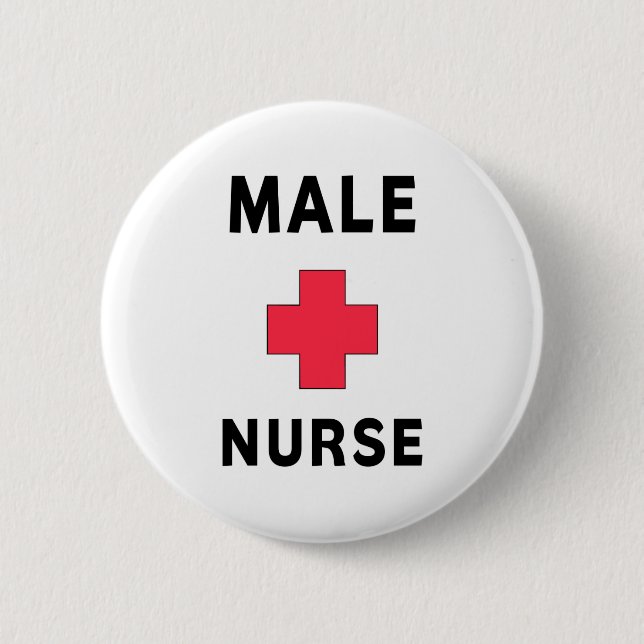 Male Nurse Pinback Button (Front)