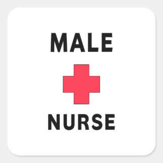 Male Nurse Square Sticker