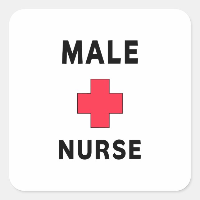 Male Nurse Square Sticker (Front)