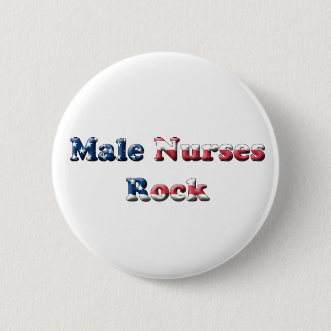 Male Nurses Rock Pinback Button (Front)