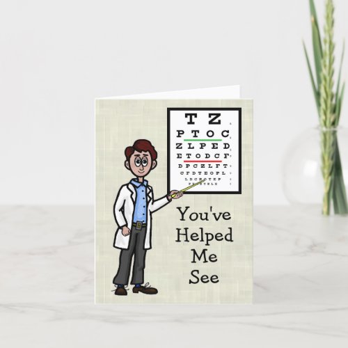 Male Optometrist Thank You Card