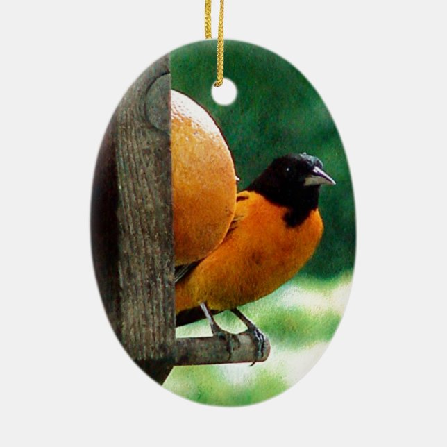 Male Oriole Ceramic Ornament (Back)
