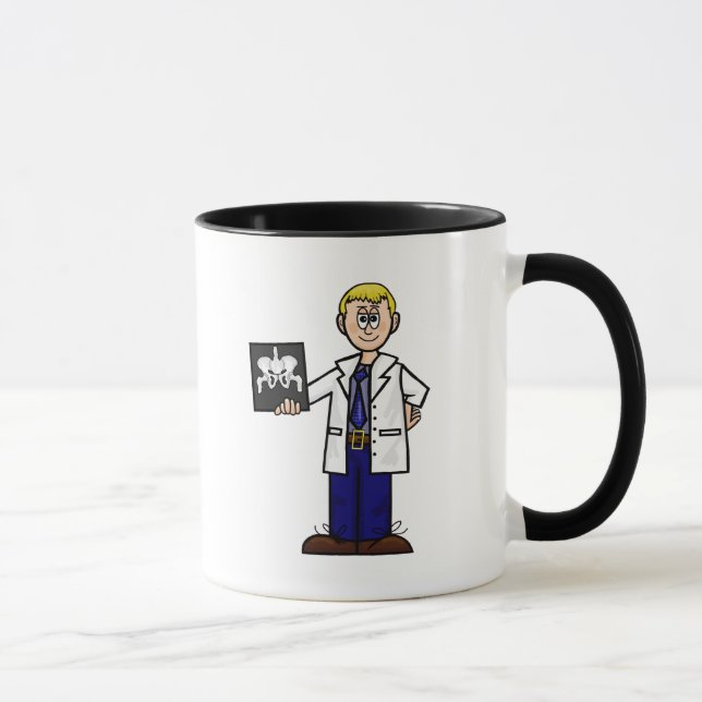 Male Orthopedic Doctor with Hip X-Ray Mug (Right)