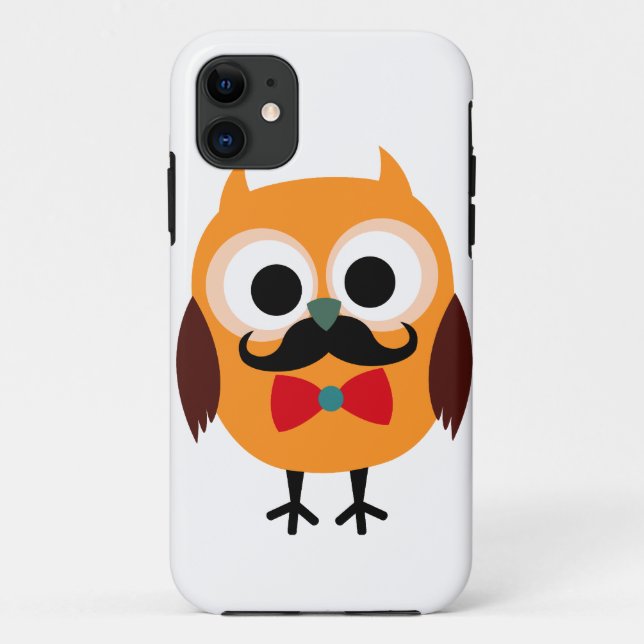 Male Owl with Black Mustache Case-Mate iPhone Case (Back)