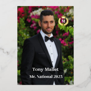 Male Pageant Autograph Card