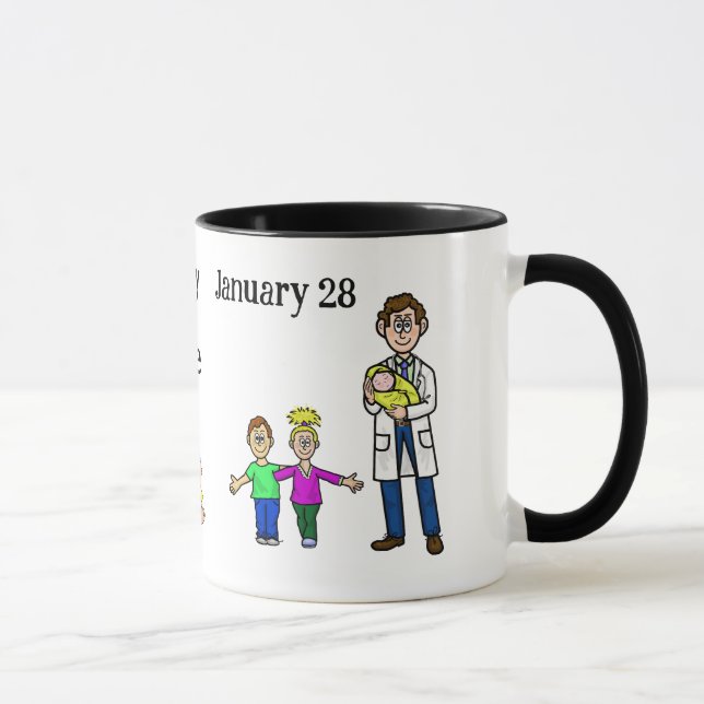 Male Pediatrician Day Mug with Name (Right)